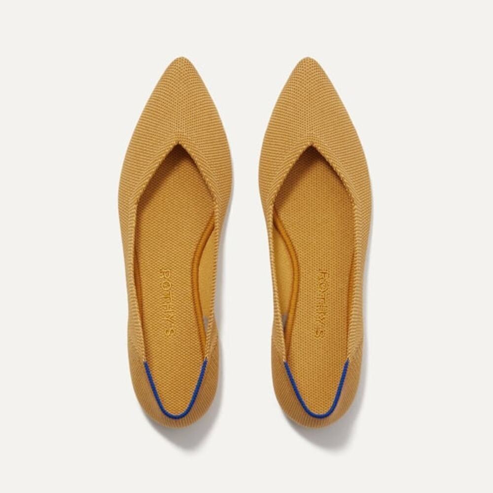 Rothy's The Point Flats RETIRED Marigold Yellow Classic Women’s Size 8.5 NWOB